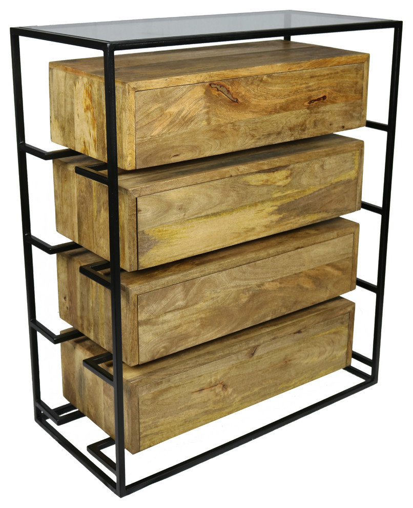 Redondo 4 Drawer Chest Industrial Dressers by Moti Houzz