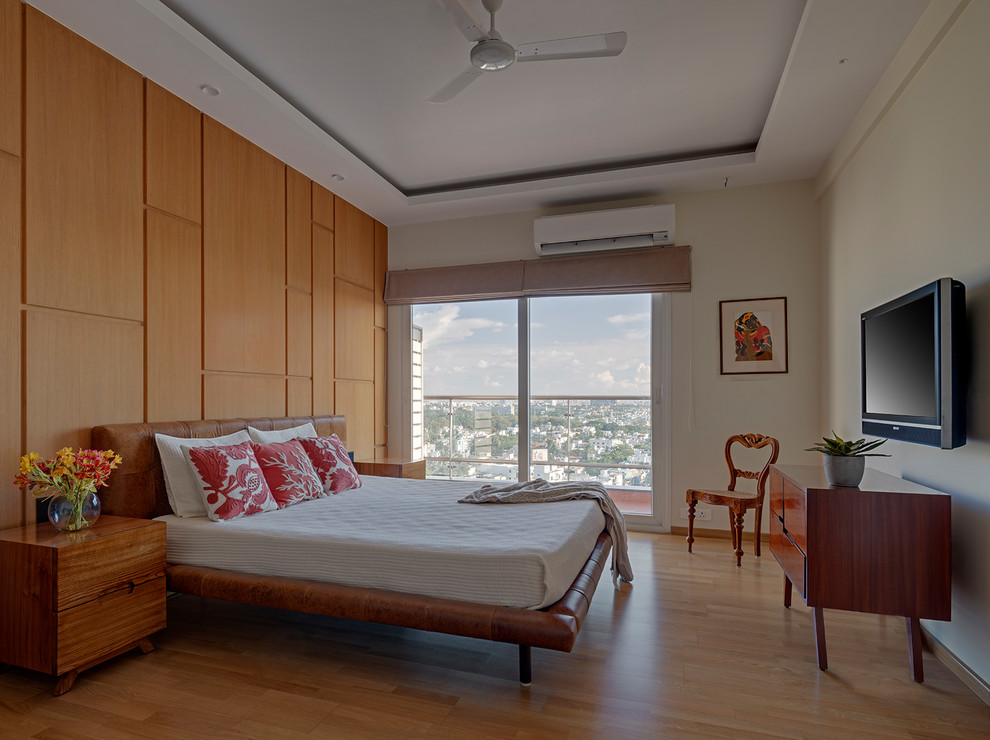 Contemporary bedroom in Bengaluru.