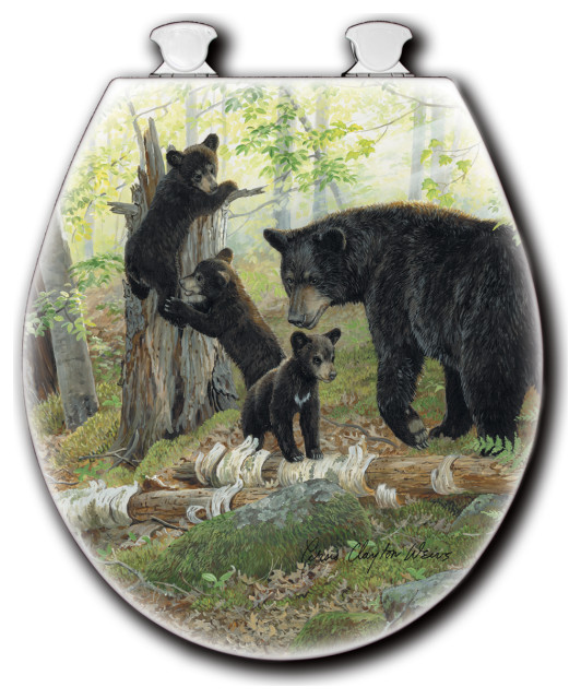 White Toilet Seat, Playtime Bears Rustic Toilet Seats by House