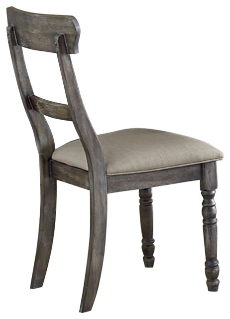 Progressive Furniture Muse Ladderback Set of 2 Wood Chairs Weathered Pepper