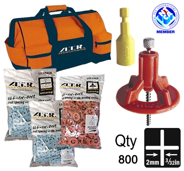 ATR Tile Leveling System Pro Kit 570 Sq Ft Grid Layout, 2mm Spacers ...
