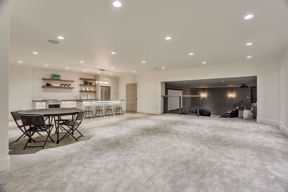 Photo of an expansive country basement in Salt Lake City.