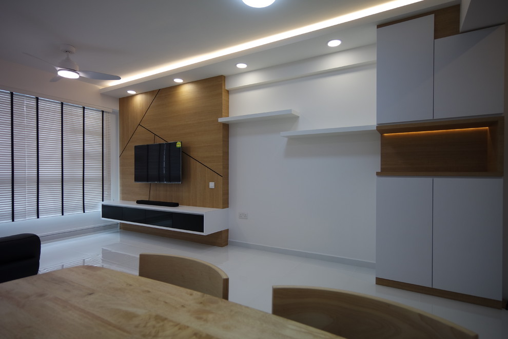 Design ideas for a Scandinavian living room in Singapore.