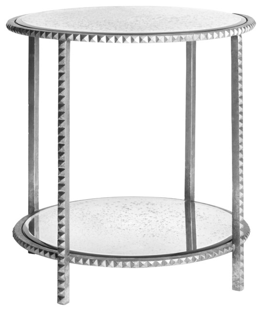 Studs End Table, Silver