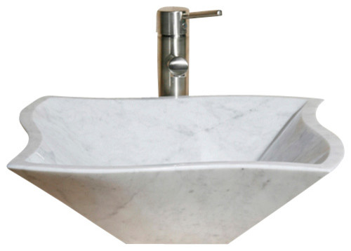 V-VLOT18 Carrara White Polished Vessel Sink