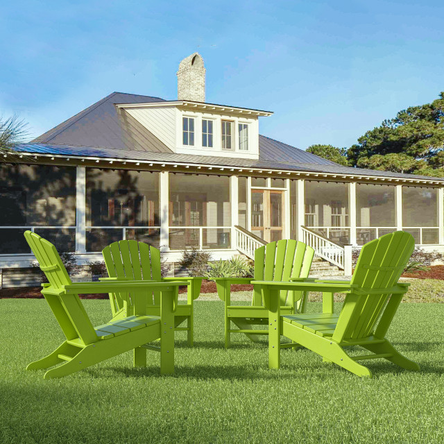 WestinTrends 4PC Outdoor Patio Adirondack Chair Set, Fire Pit Chairs ...