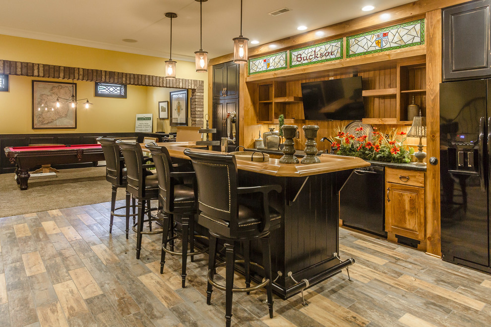 Design ideas for a large country home bar in Louisville.