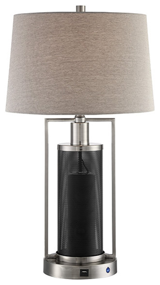 Tobias Table Lamp With Wireless Speaker Transitional Lamps By Buildcom Houzz Tobias Table Lamp With Wireless Speaker, Doe Li Touch Lamp