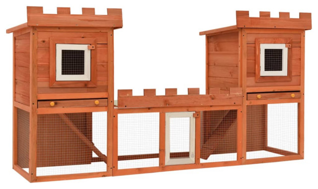 Wooden Outdoor Bunny Hutch Rabbit Cage Chicken Duck Coop Large PET House 