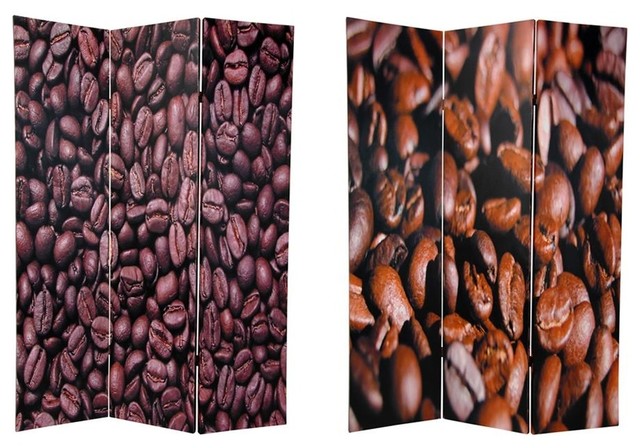3-Panel Double Sided Coffee Beans Room Divider