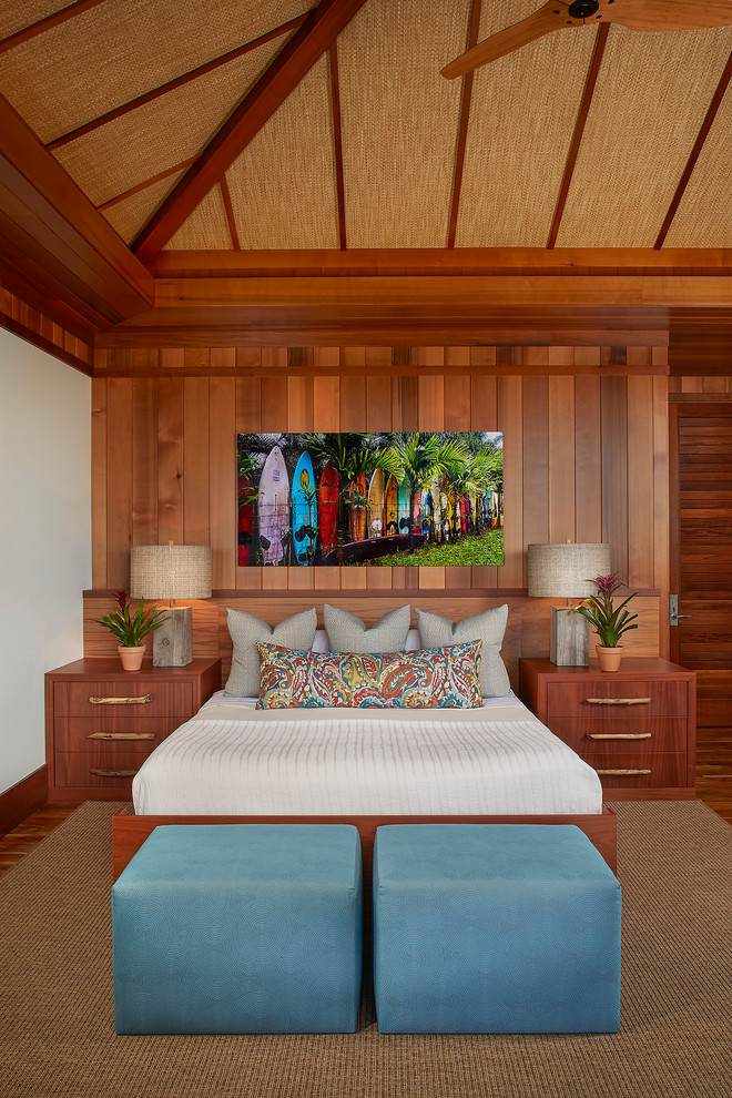 This is an example of a tropical bedroom in Hawaii.