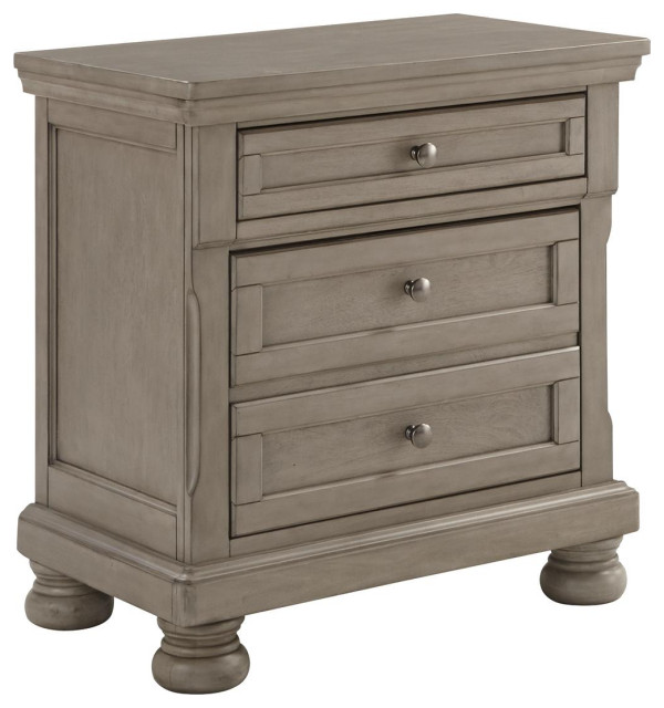 light gray nightstands