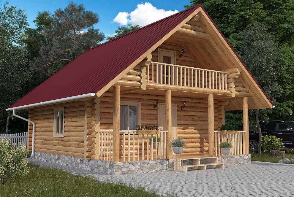 Гостевой дом баня 6х6 из бревна