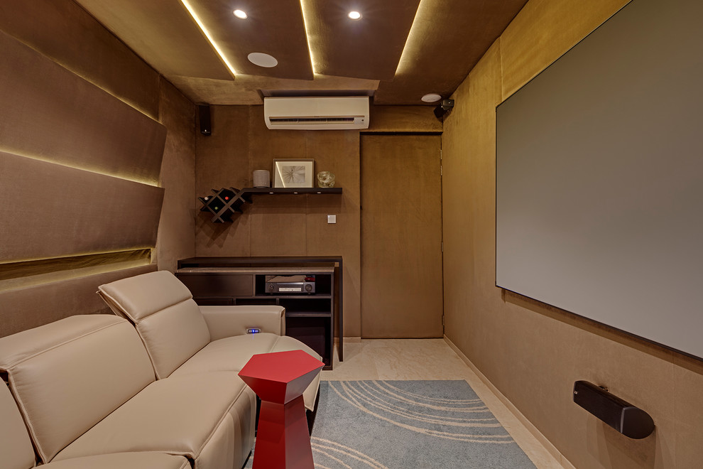 Contemporary home theatre in Bengaluru.