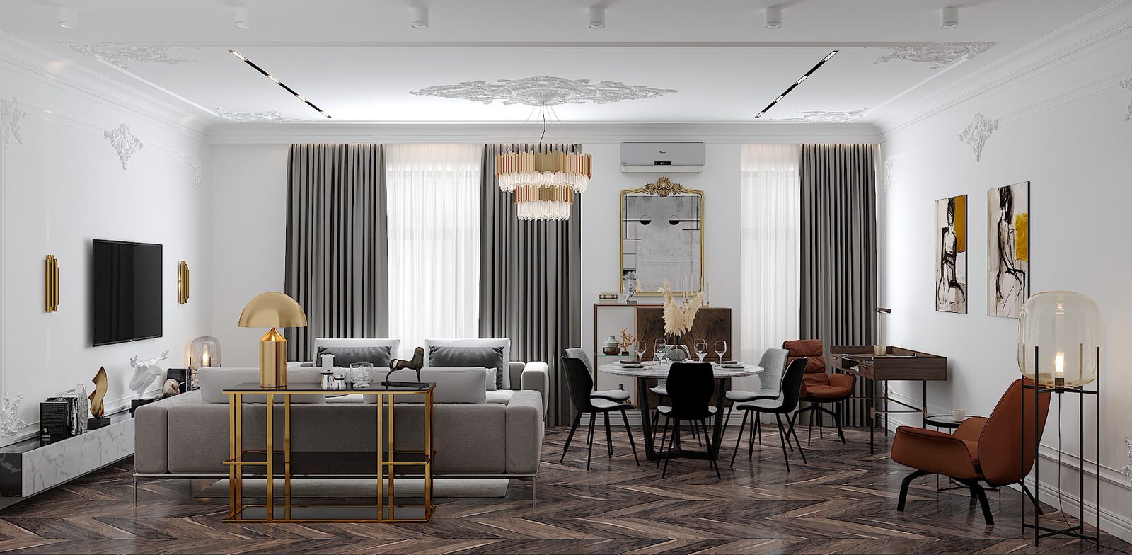 Дизайн-проект апартаментов 113 м2 в МФК «Match Point» (2020г.)