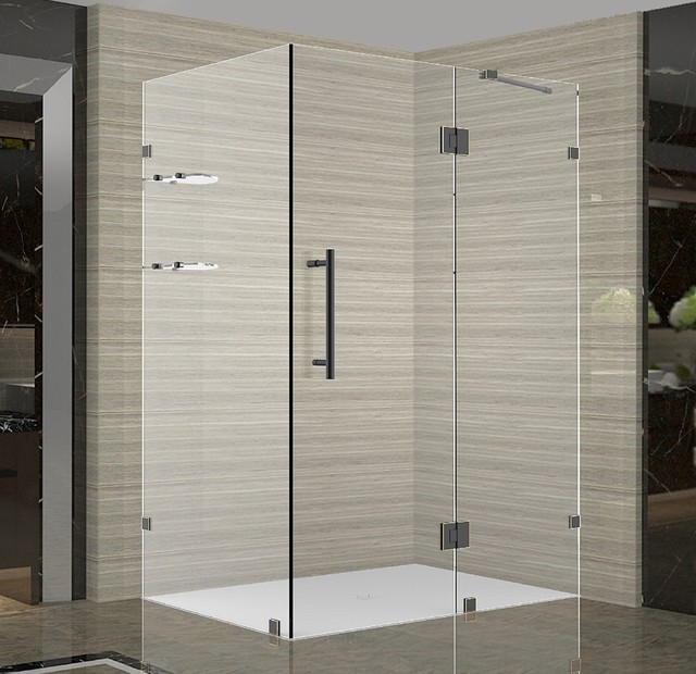 Avalux 40"x34"x72" Completely Frameless Shower Enclosure, Oil Rubbed Bronze