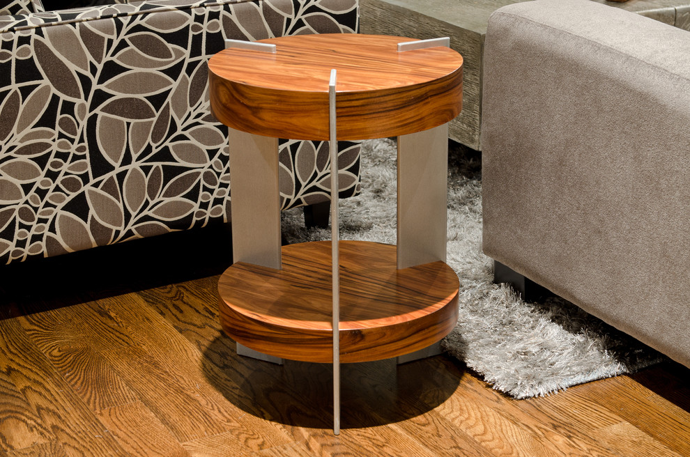 Rosewood & Aluminum End Table