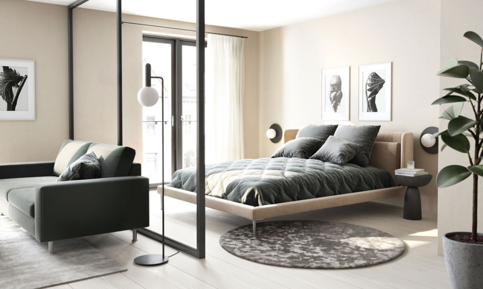 This is an example of a scandinavian bedroom.