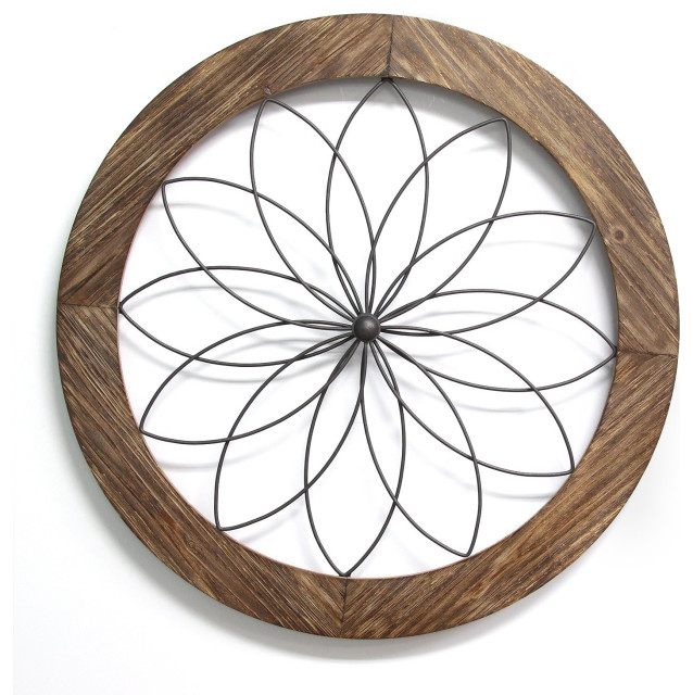 Stratton Home Transitional Wood And Metal Wall Decor With Black Finish