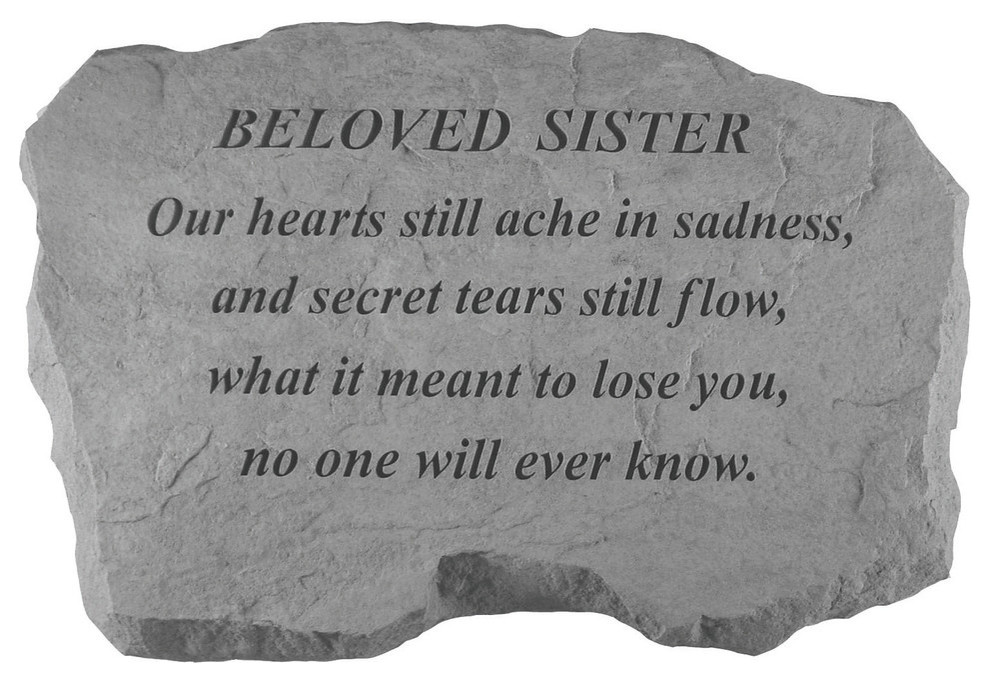 Garden Accent Family Stone, "Sister, Our Hearts Still Ache"