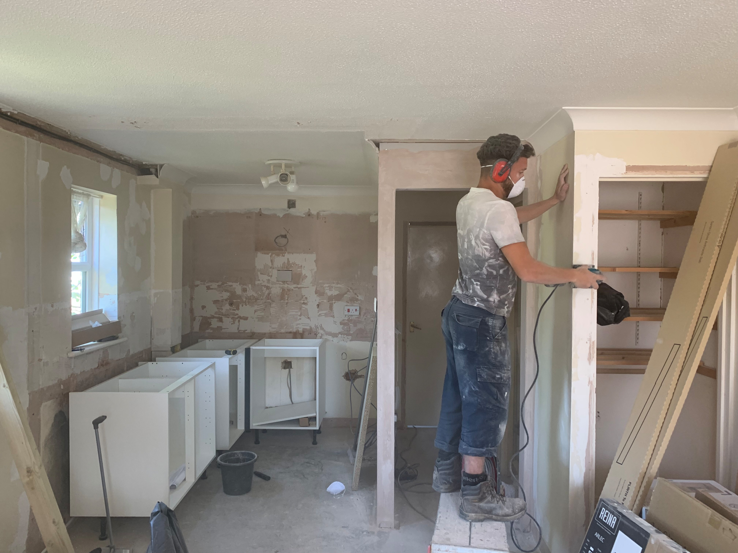 Kitchen being installed
