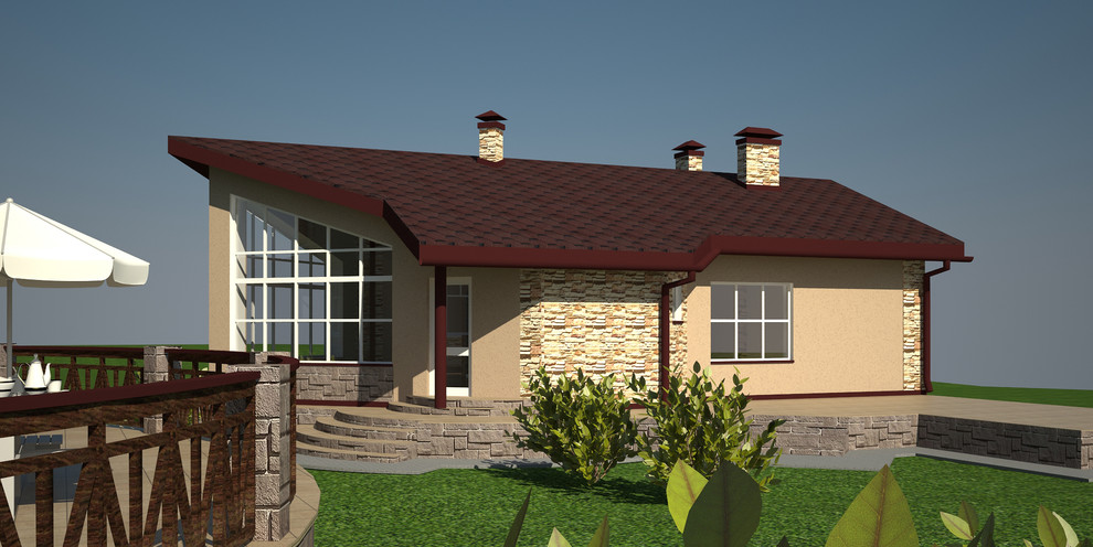 Фасады дома и проект бани в п.Курганово