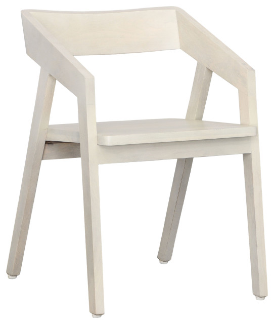 Berch Mango Wood Dining Chair, White Farmhouse Dining Chairs by
