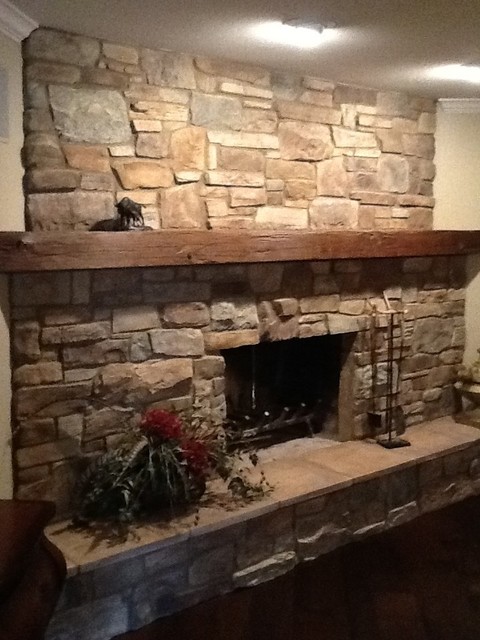 Stone Fireplace Redo Traditional Living Room Dallas By