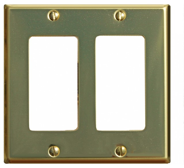 Switchplates Brushed Solid Brass Double GFI Switch Plate Transitional Switch Plates And