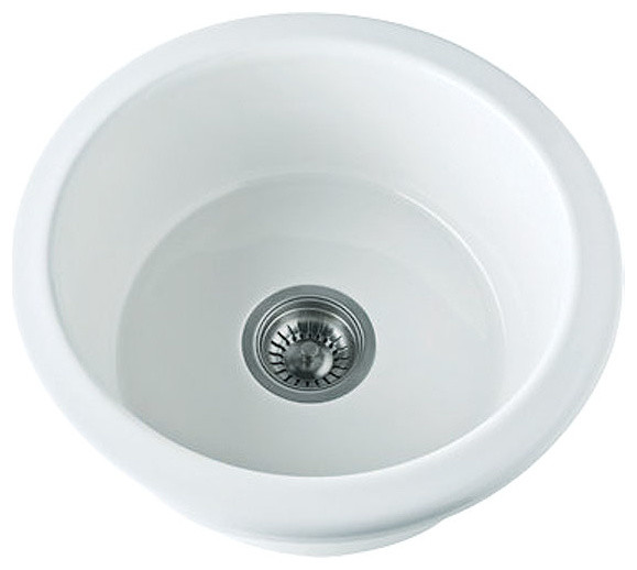 Rohl 673700 Allia Undermount Fireclay Kitchen Sink, White, 24