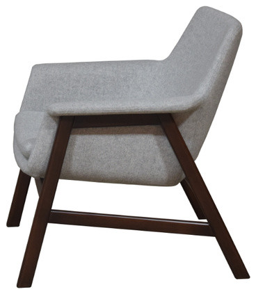 To Be Lounge Chair, White Leatherette, American Walnut Base