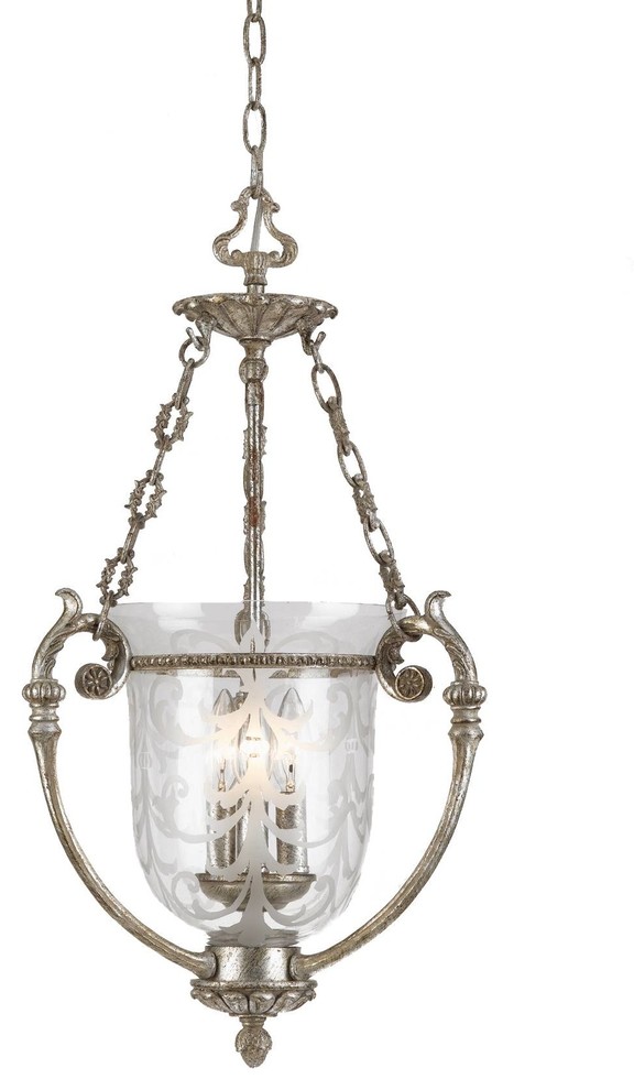 Crystorama Camden Bowl Pendant-Light, Antique Silver