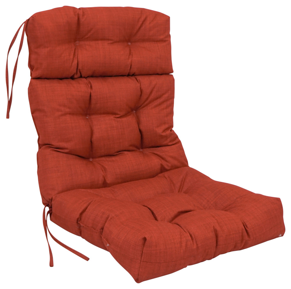 20"x42" Spun Polyester Solid Outdoor Tufted Chair Cushion Orange