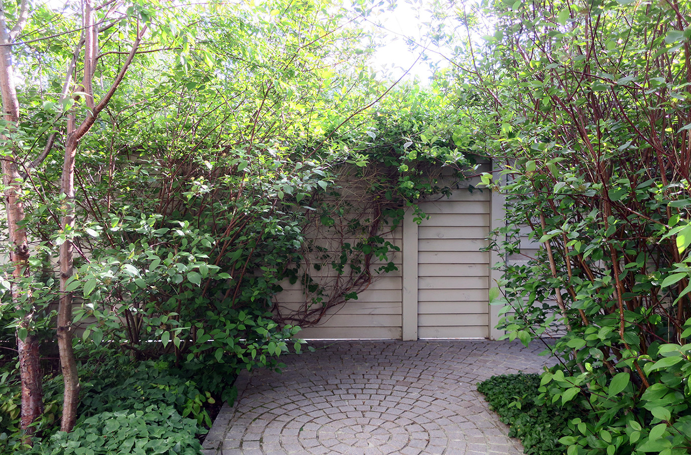 Сад с геометричным водоемом