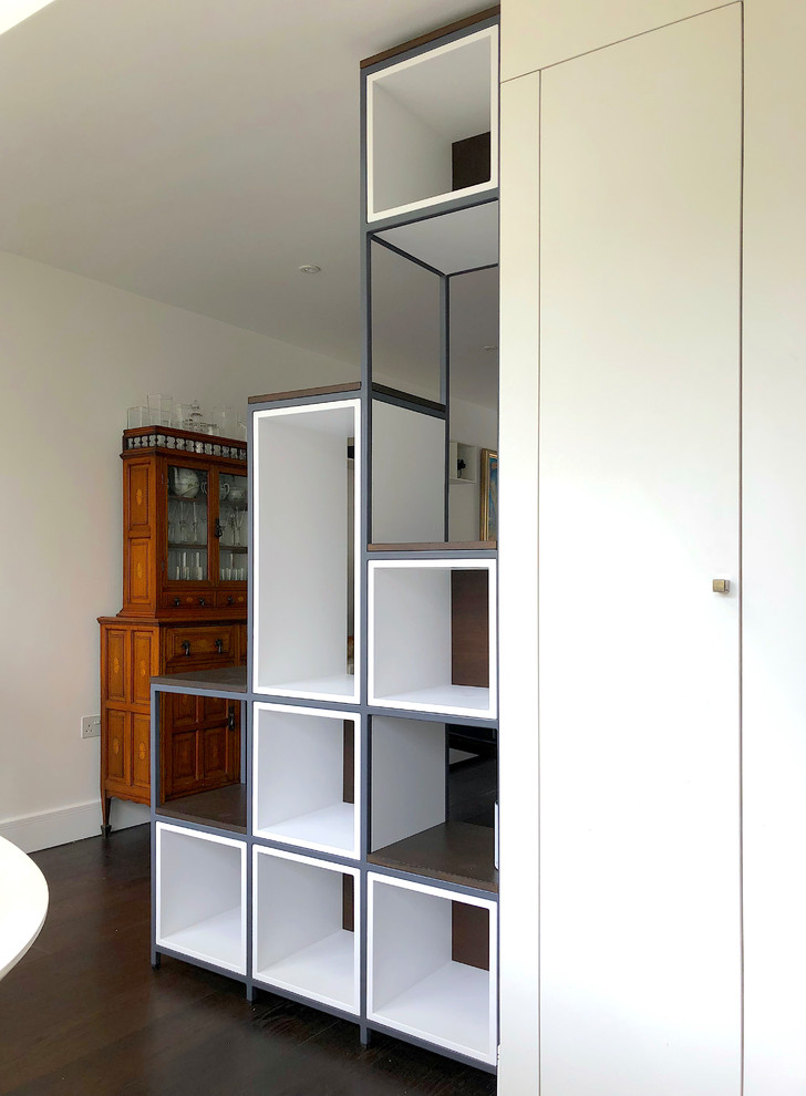 Room divider metal frame shelving unit