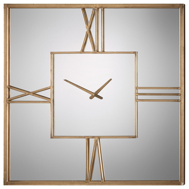 Uttermost 06442 Sebastiano Square Mirrored Wall Clock