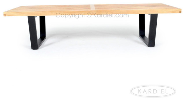 Kardiel Midcentury Modern Nelson Bench 6', Solid Wood Natural