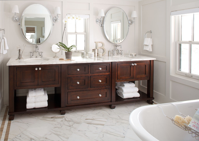 Bathroom Design: Getting Tile Around the Vanity Right