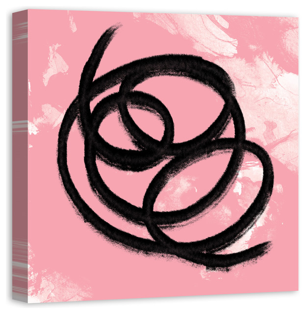 "Pink Coil 2 Abstract" Canvas Wall Art, 24"x24"
