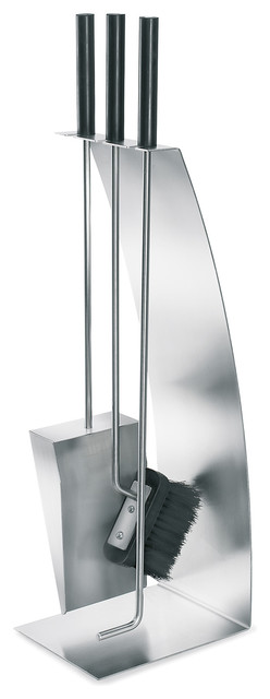 Blomus Chimo 4 Piece Fireplace Set With Bow Front Modern