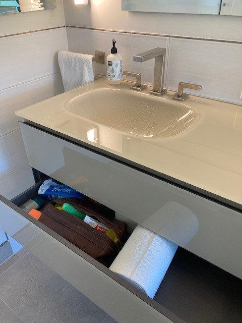 Birmingham minimal white master bath