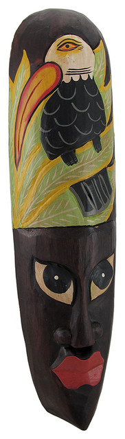 African Jungle Toucan Mask Wall Hanging Africa Decor