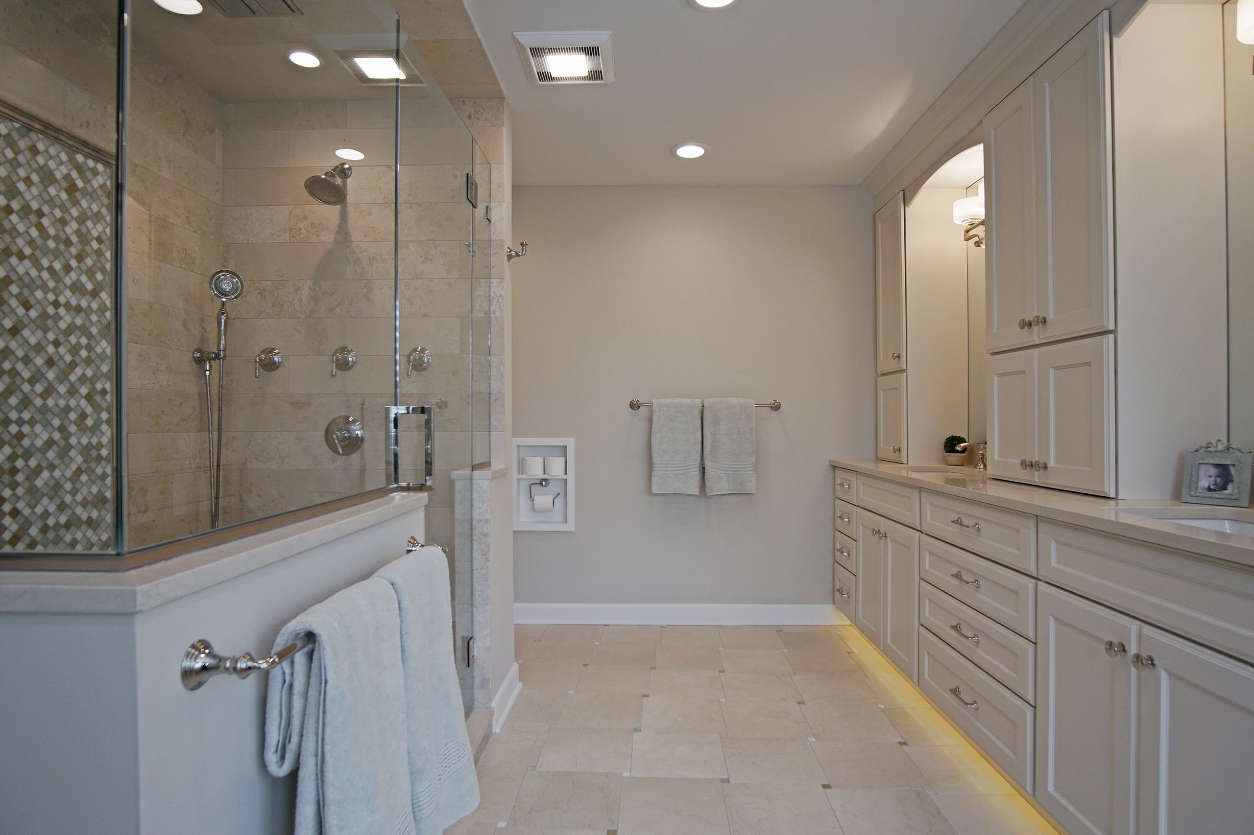 Large Transitional Master Bathroom in Palatine