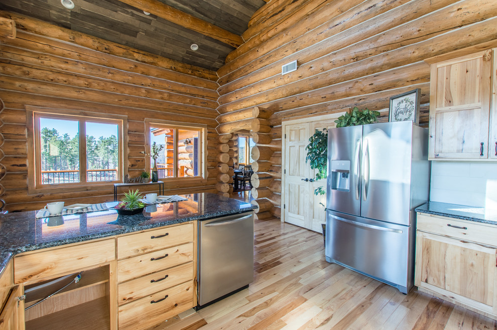 Inspiration for a rustic home design remodel in Denver