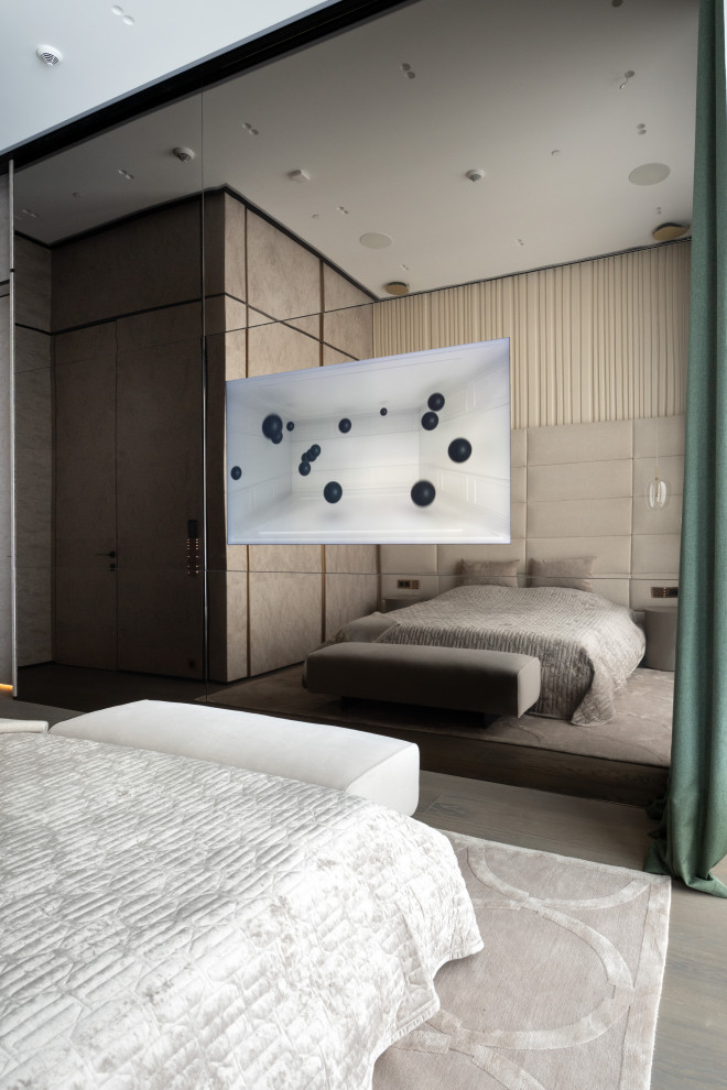 Скрытая стеклянная стеновая панель для зоны ТВ