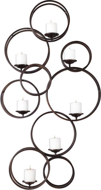 Liya 7 Candle Iron Wall Sconce Transitional Sconces By