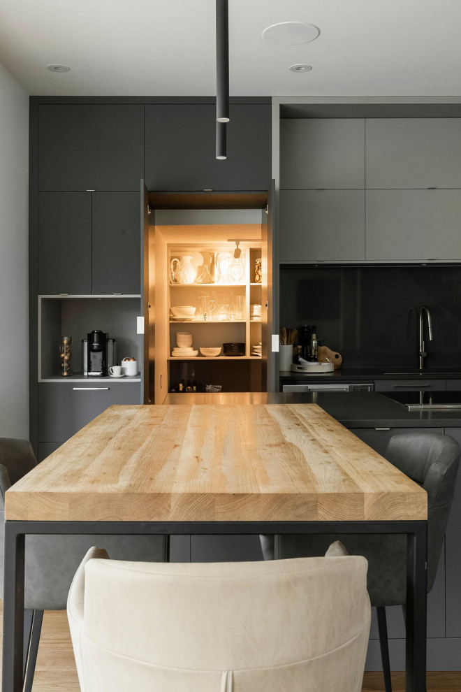 Modern Monochromatic Kitchen Rosemere