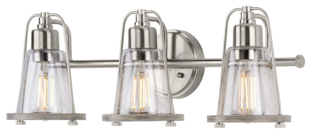 Luxury Coastal Bath Light, Brushed Nickel - Beach Style - Bathroom ...