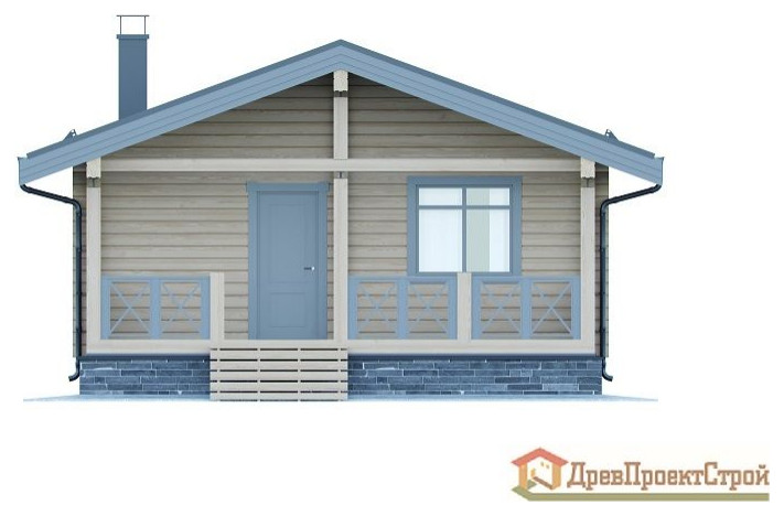 Проект бани № 155. Баня из бруса массива естественной влажности 140 х 140,