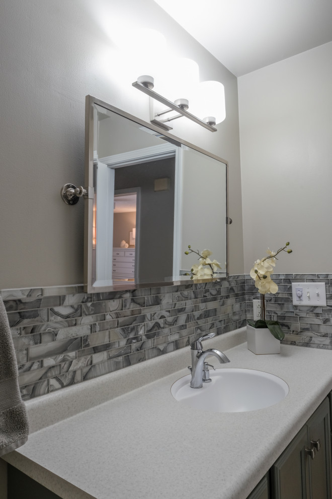 Inspiration for a transitional bathroom remodel in Grand Rapids